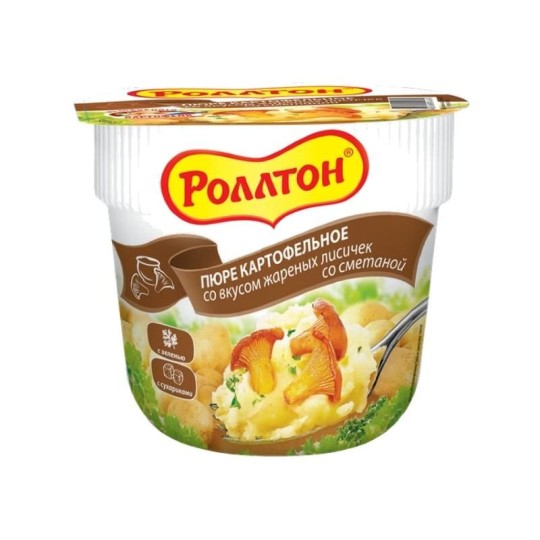 РОЛЛТОН| Пюре картофельное со вкусом жареных лисичек со сметаной.40 гр