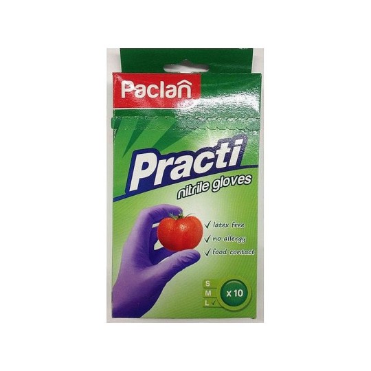 Перчатки нитриловые PACLAN 10 ШТ L