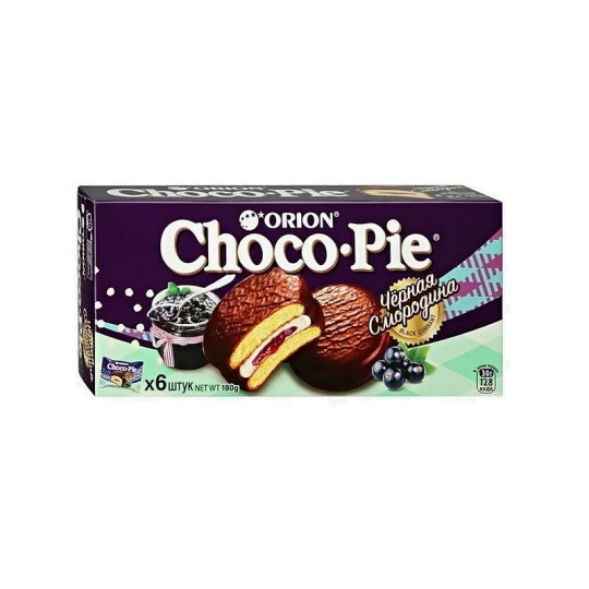 CHOCO PIE BLACK CURRANT ЧЕРНАЯ СМОРОДИНА 180ГР
