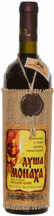 Вино красное Душа монаха полусладкое 0,75 л (Россия)