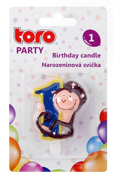 Свеча Toro для торта Обезьяна цифра 1