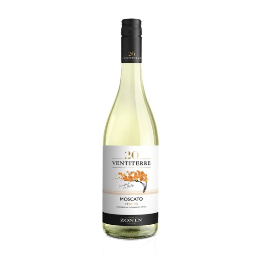 ВИНО ZONIN VENTITERRE MOSCATO FRIZANTE VENETO IGT БЕЛ/П/СЛ 7% 0,75Л СТ/Б