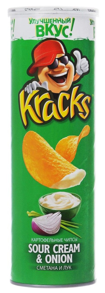  Чипсы картофельные Kracks со вкусом сметаны и лука, 160 гр