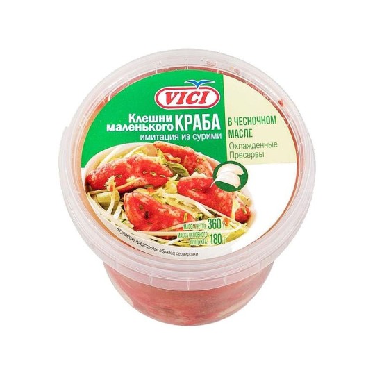 Клешни маленького краба Vici в чесночном масле имитация 360г