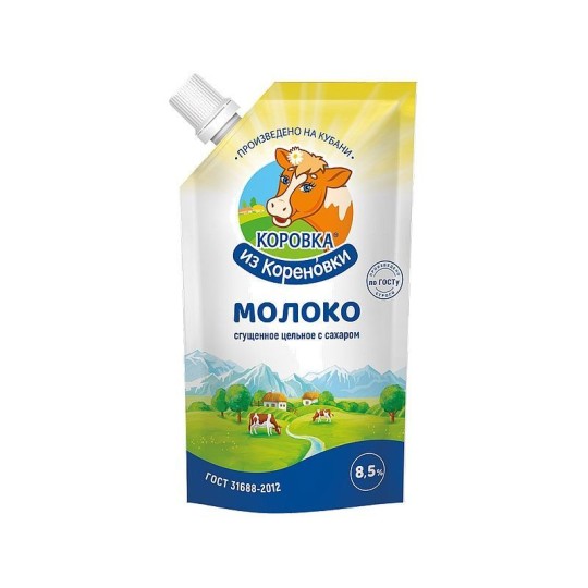 Молоко КОРОВКА ИЗ КОРЕНОВКИ Сгущенное цельное 8,5% дой-пак 270г