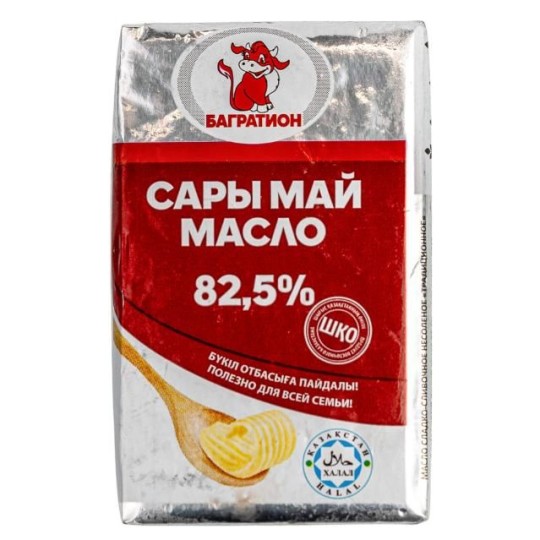 МАСЛО БАГРАТИОН СЛАДКО-СЛИВОЧНОЕ 82,5% 180ГР ПЛ.