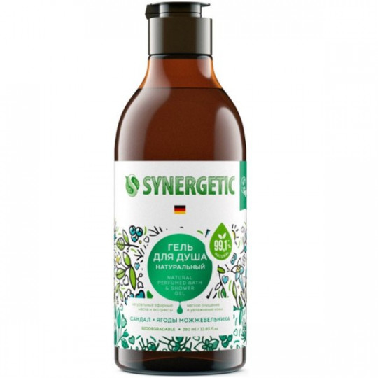 Synergetic|Натуральный гель для душа «Сандал и ягоды можжевельника» 380мл