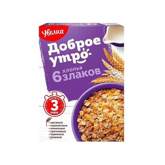 УВЕЛКА |Хлопья 6 злаков, 350 гр