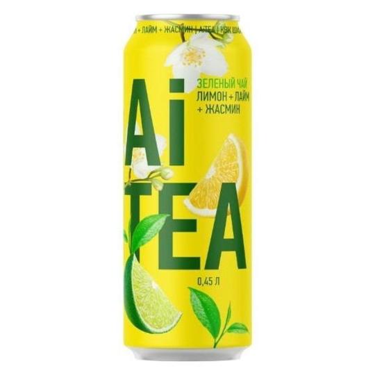 НАПИТОК AI TEA ЗЕЛЕНЫЙ ЧАЙ ЛИМОН ЛАЙМ ЖАСМИН 0,45 Л Ж/БАН.
