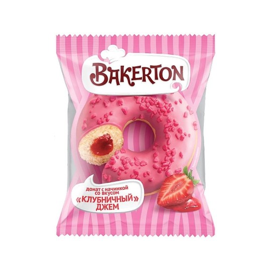 ДОНАТ BAKERYON КЛУБНИКА ГЛАЗ 58ГР ФЛ/П