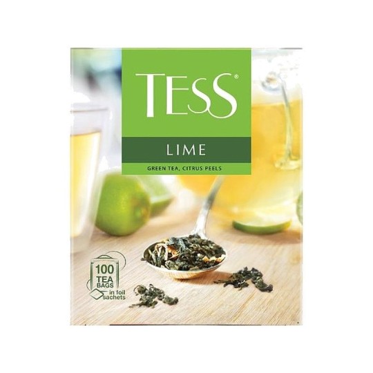  TESS|зеленый чай пакетированный "LIME" 100 пакетиков 