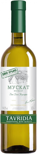 Вино белое Tavridia Мускат полусладкое 0,75 л (Россия)