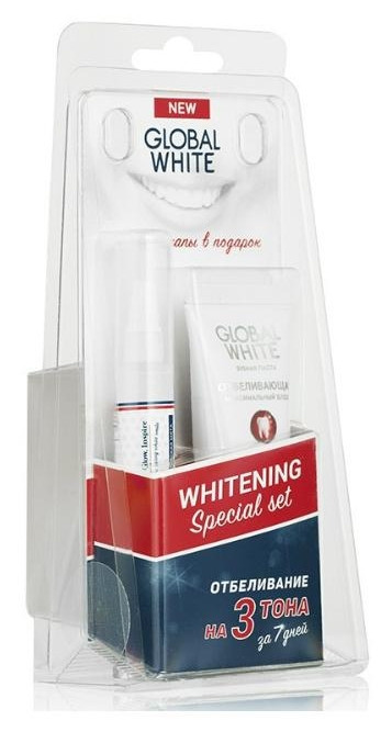 Набор отбеливающий Global White карандаш + з/п + с капами
