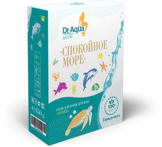 СОЛЬ Д/ВАНН DR.Aqua СПОКОЙНОЕ МОРЕ ЛАВАНДА ДЕТСК. 0+ 450ГР