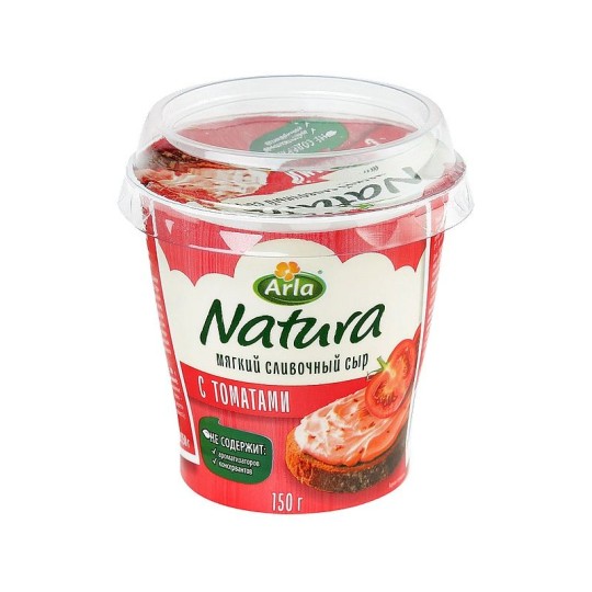 Сыр Arla Natura мягкий сливочный с томатами 150 г