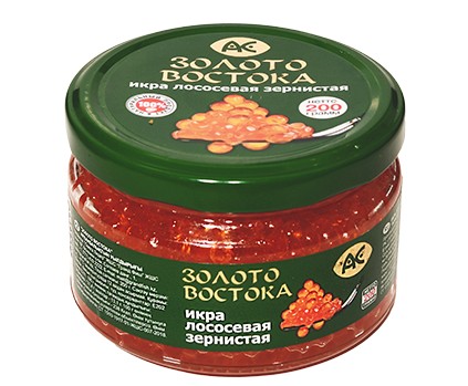 Икра АС Золото Востока Лососевая зернистая, 200 гр.