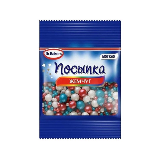 ПОСЫПКА DR.BAKERS ЖЕМЧУГ ЦВЕТНОЙ 10Г САШЕ