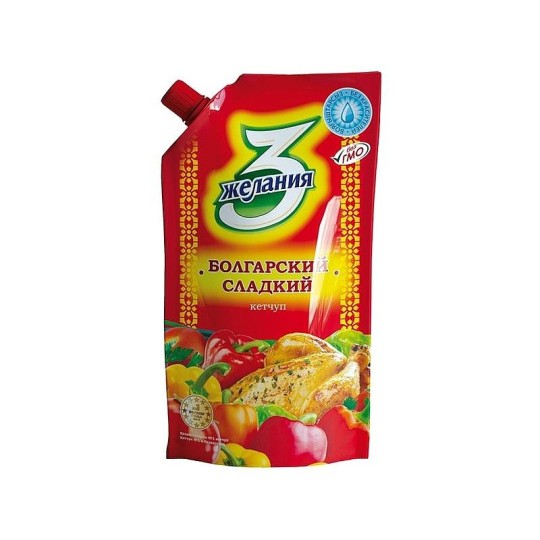 3 Желания Кетчуп Болгарский сладкий 450 гр с дозатором Дой Пак