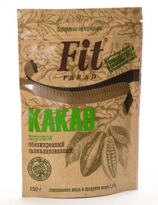 Какао порошок Fit parad обезжиренный 150 г