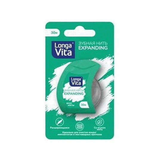 НИТЬ ЗУБНАЯ LONGA VITA РАСШИРЯЮЩАЯСЯ 30М