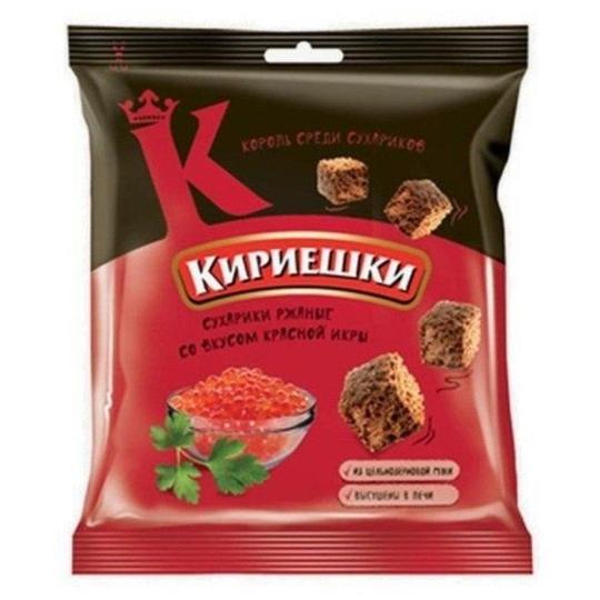 КИРИЕШКИ|Сухарики  со вкусом красной икры, 40 гр