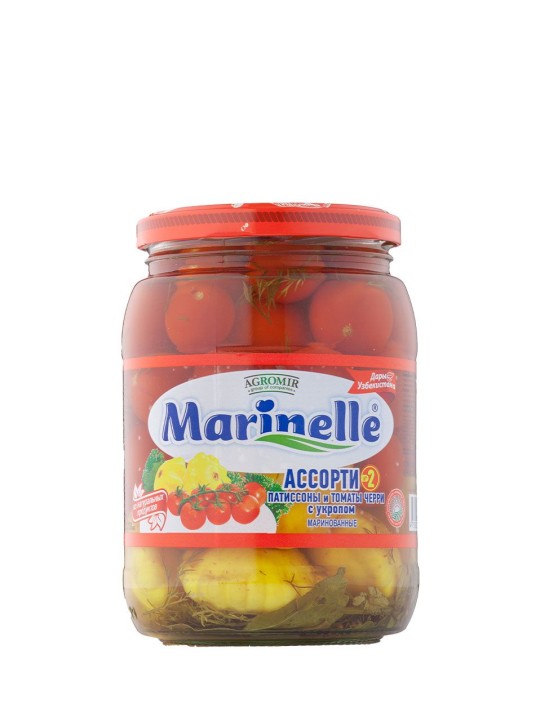 АССОРТИ №2 С УКРОПОМ ПАТИССОНЫ ТОМАТЫ MARINELLE 720МЛ