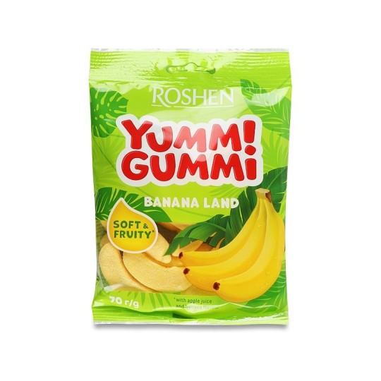 ЖЕЛЕЙНЫЕ КОНФЕТЫ ROSHEN YUMMI GUMMI BANANA LAND 70ГР