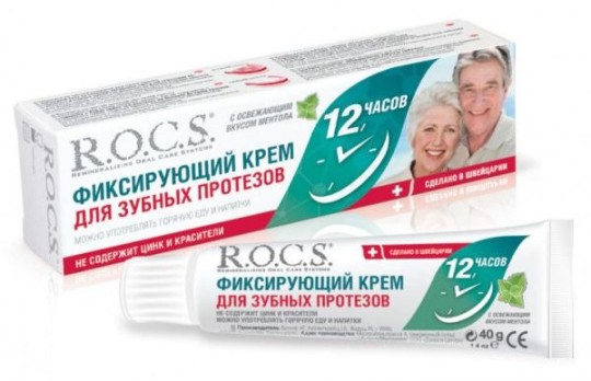 R.O.C.S. Фиксирующий крем для зубных протезов со вкусом ментола, 40гр