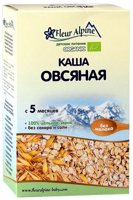 Каша Fleur Alpine овсяная Organic для детей с 5 месяцев, 175г