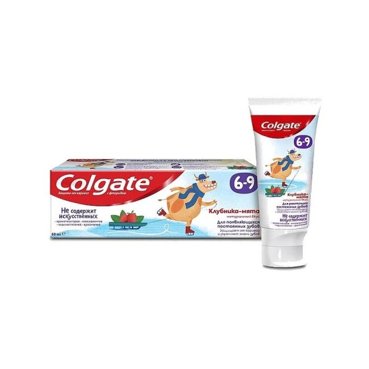 Colgate 6-9 Клубника-мята детская зубная паста с фторидом, 60 мл