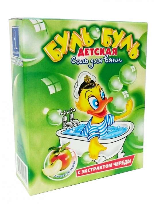 Фитосоль для ванн "БУЛЬ-БУЛЬ" детская с экстрактом череды и ароматом "Яблоко", 500 гр. 500