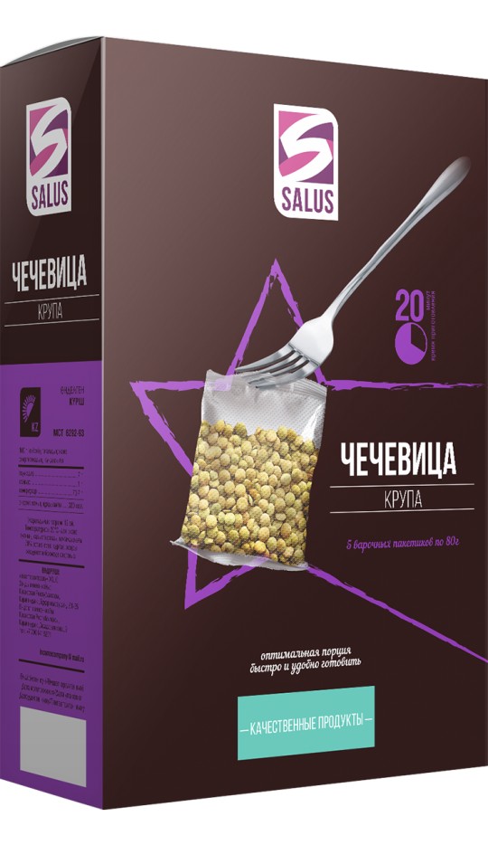  КРУПА ЧЕЧЕВИЦА SALUS В ТВЕРД УП 400ГР