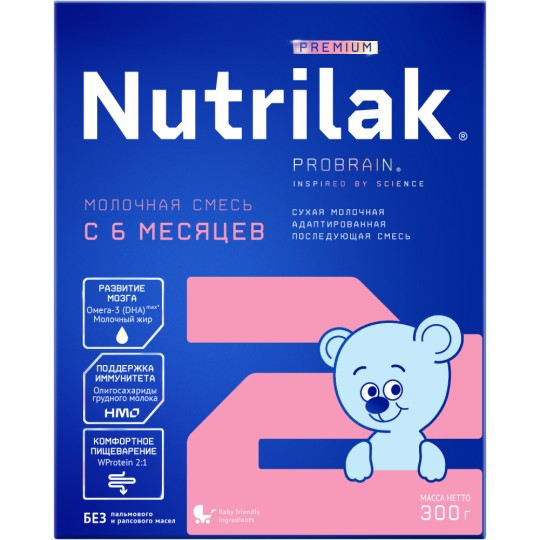 Nutrilak Смесь детская молочная Нутрилак Премиум 2, с 6 до 12 мес., без пальмового масла, 600 г