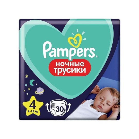 Pampers Night Pants Трусики Размер 4, 30 шт, 9кг - 15кг