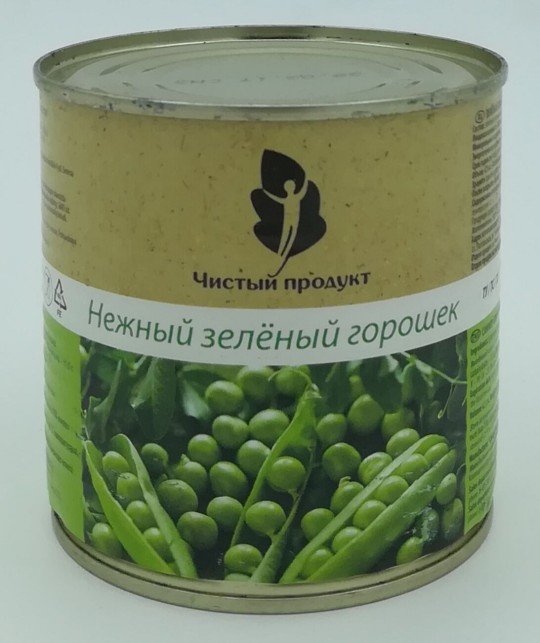 Зелёный горошек нежный Чистый продукт, 400 гр