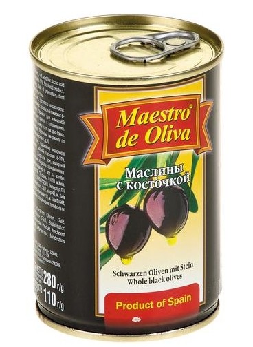 Маслины MAESTRO DE OLIVA с косточкой, 280г
