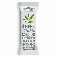 Батончик Bio Elite; Финик/ Семена конопли; 35 гр