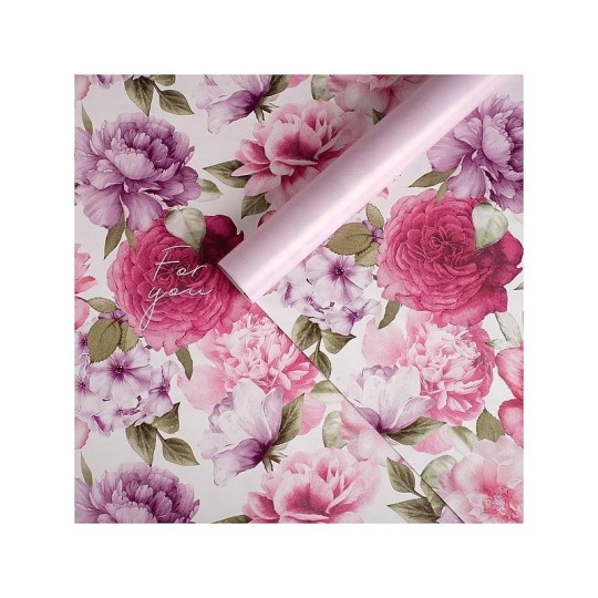 БУМАГА УПАКОВОЧНАЯ ГЛЯНЦЕВАЯ ДВУХСТОРОННЯЯ ЦВЕТОЧНЫЙ САД 70×100 СМ 4702721