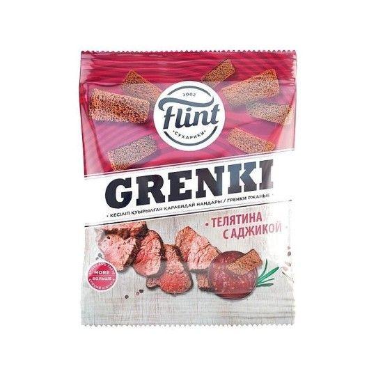 Гренки Flint ржаные вкус телятина с аджикой 110 г