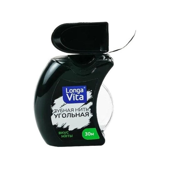 НИТЬ ЗУБНАЯ LONGA VITA УГОЛЬНАЯ 30М