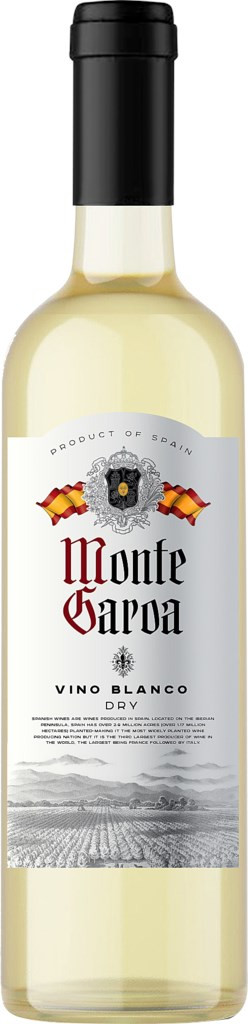 Вино белое Monte Garoa Vino Blanco Dry сухое 0,75 л (Испания)