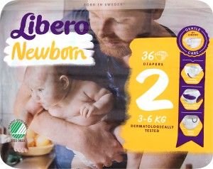 Подгузники Libero Newborn размер 2 (3-6 кг) для новорожденных 36 шт 