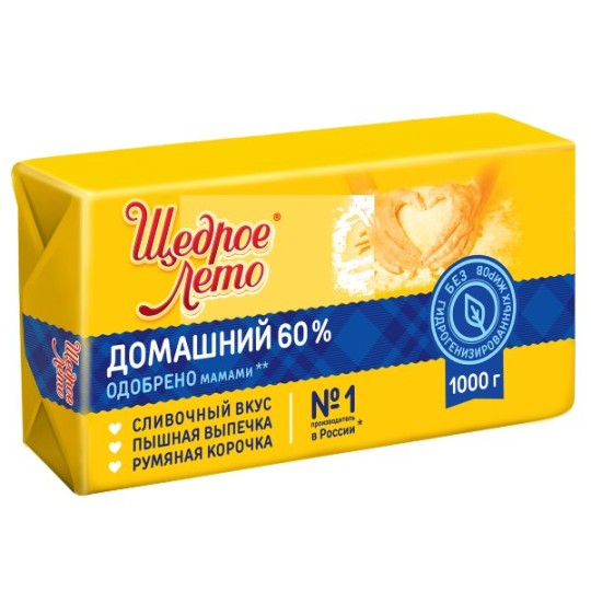 ЩЕДРОЕ ЛЕТО| Маргарин Домашний 60%, 1000 гр