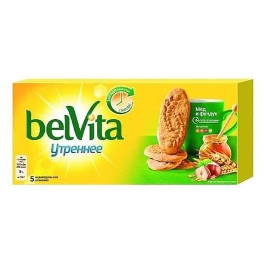 BELVITA| утреннее печенье витаминизированное "С ФУНДУКОМ И МЕДОМ" 225г