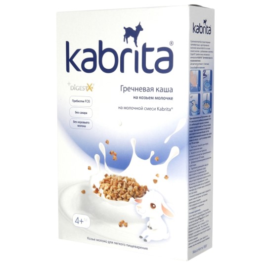 Каша kabrita на козьем молоке гречневая с 4 месяцев до 1 года,  180 г.