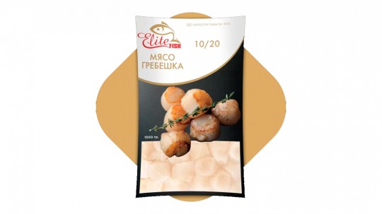 ГРЕБЕШКИ ELITEFISH МЯСО ЗАМ 1000Г ПАКЕТ