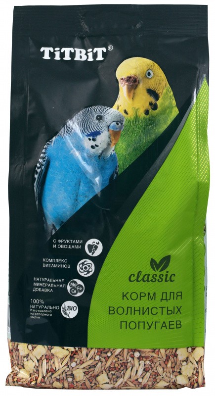 КОРМ TITBIT CLASSIC Д/ВОЛН.ПОПУГАЕВ 500ГР