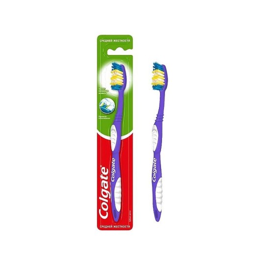 Colgate Премьер Отбеливания зубная щетка, средней жесткости синяя