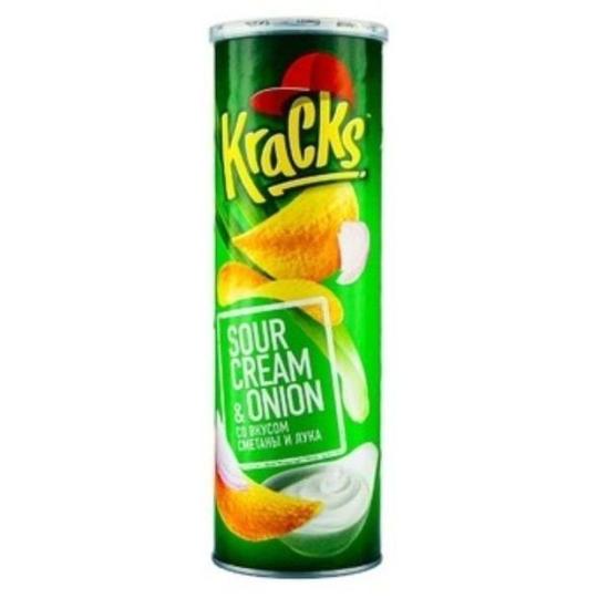  Чипсы картофельные Kracks со вкусом сметаны и лука, 160 гр