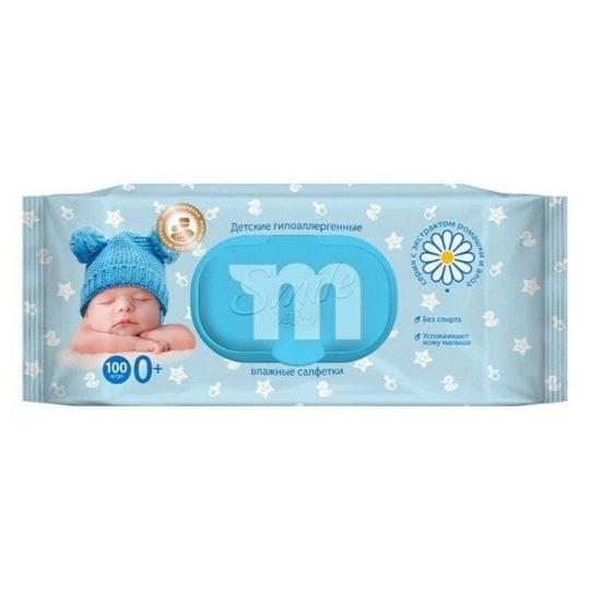  Салфетки влажные Smile Baby Экстракт ромашки и алоэ 100 штук